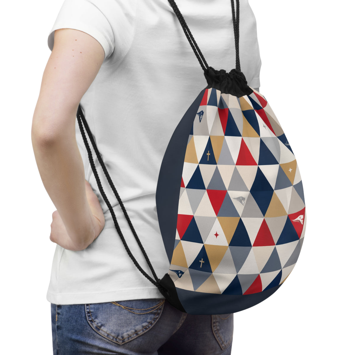SWCS Triangle Mosaic Drawstring Bag
