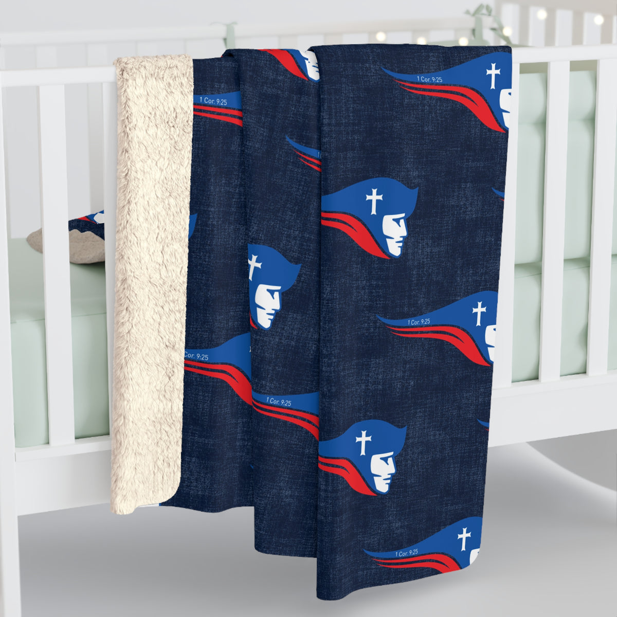 Pat Blue Repeat Sherpa Fleece