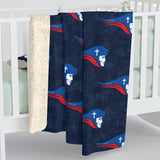 Pat Blue Repeat Sherpa Fleece