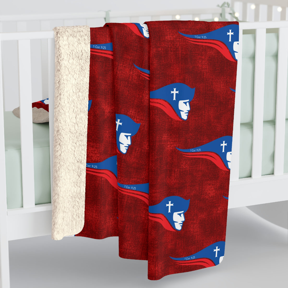 Pat Red Repeat Sherpa Fleece