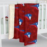 Pat Red Repeat Sherpa Fleece
